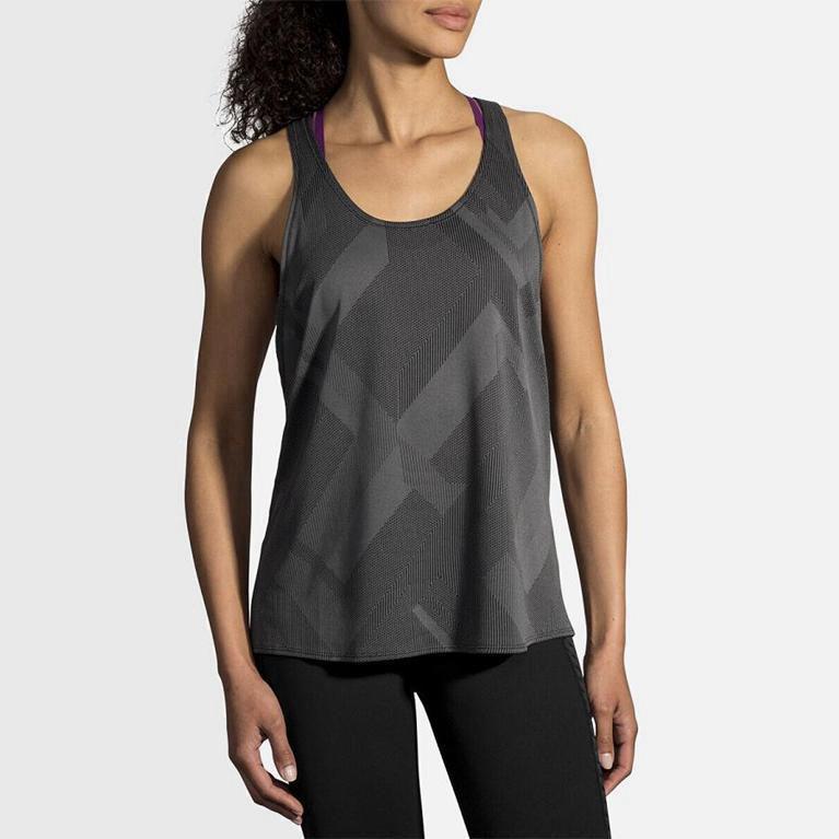 Brooks Women's Array Running Tank Top Singapore - Grey (78359-WODX)